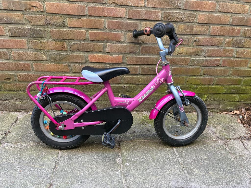 Meisjes kinderfiets, Fietsen en Brommers, Ophalen, Gebruikt, Velgrem, 14 inch of minder