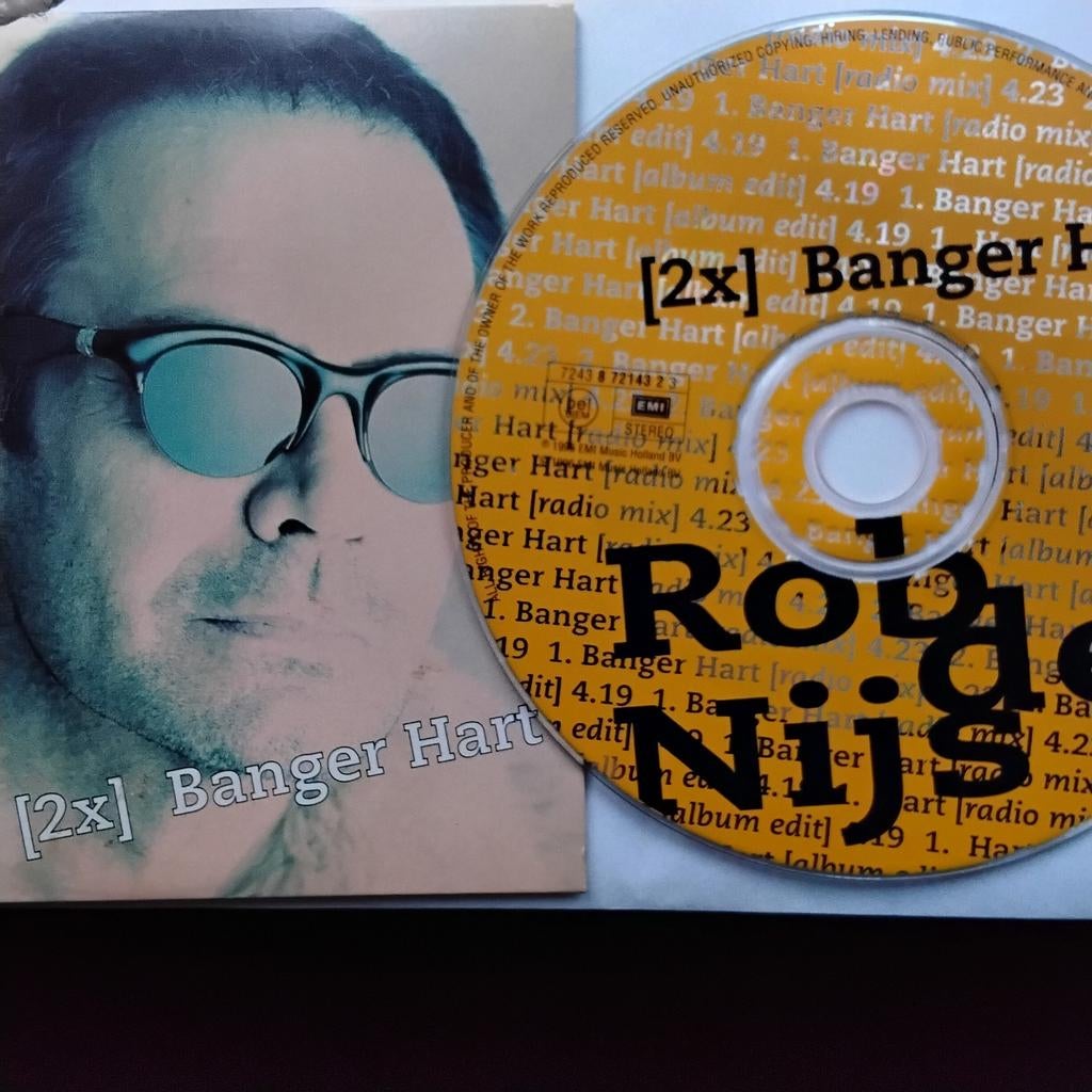 ROB de NIJS - CD single "BANGER HART" (Nieuw!), Cd's en Dvd's, 1 single, Ophalen of Verzenden, Zo goed als nieuw, Nederlandstalig