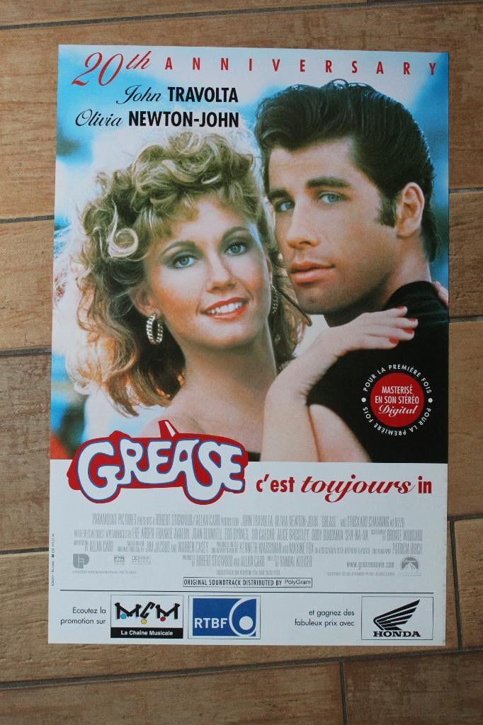 filmaffiche Grease John Travolta filmposter, Verzamelen, Posters, Zo goed als nieuw, Film en Tv, A1 t/m A3, Rechthoekig Staand