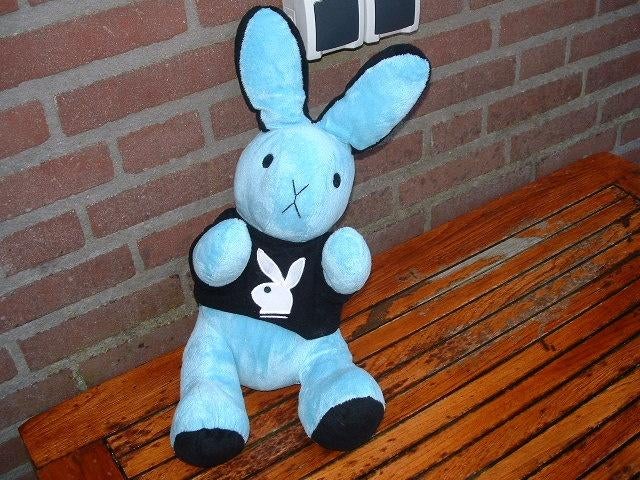 BERENTOYS KONIJN VELOURS BLAUW/ZWART MET ZWART, Ophalen of Verzenden, Nieuw, Overige typen