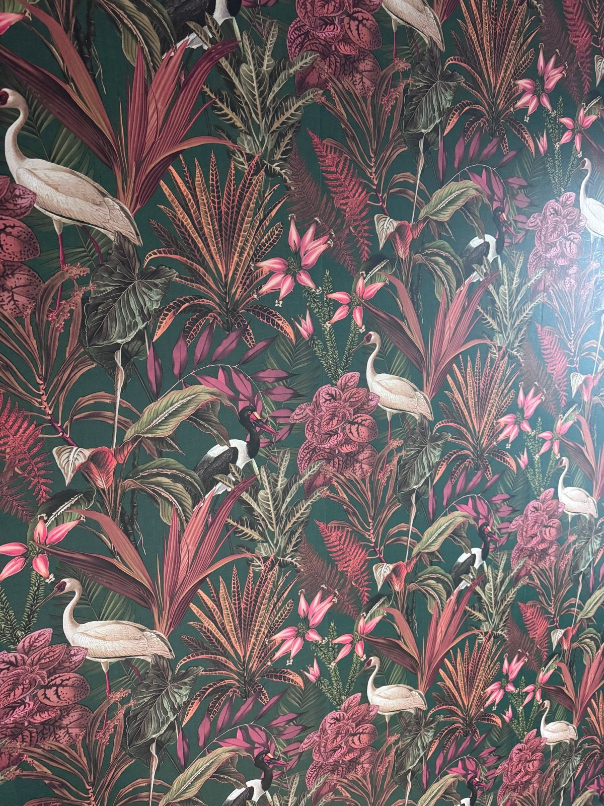 Vliesbehang 'Bowie Groen' met tropisch patroon, Bladeren, Natuurlijk, Overige merken, Ophalen of Verzenden