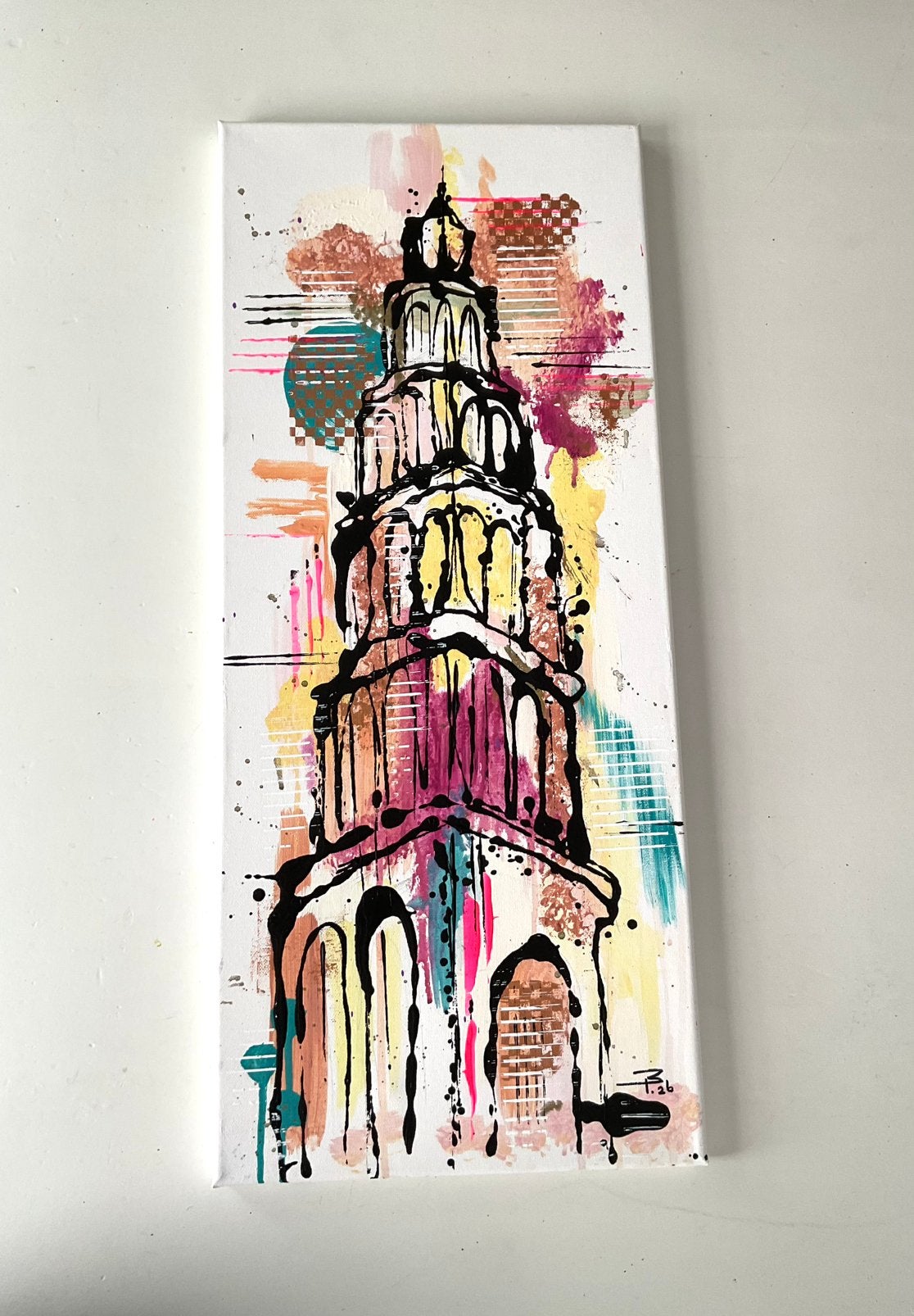 Martinitoren, acrylverf op doek, Ophalen of Verzenden, Nieuw, Schilderij
