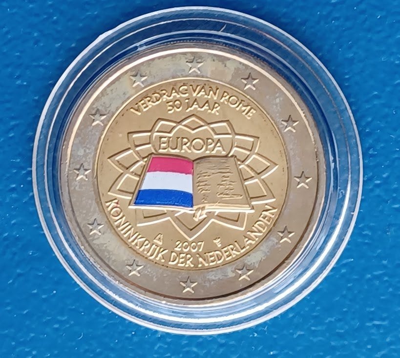 Nederland 2 euro Verdrag van Rome - 2007, Postzegels en Munten, Munten | Nederland, Verzenden, Koningin Beatrix, Euro's, Setje