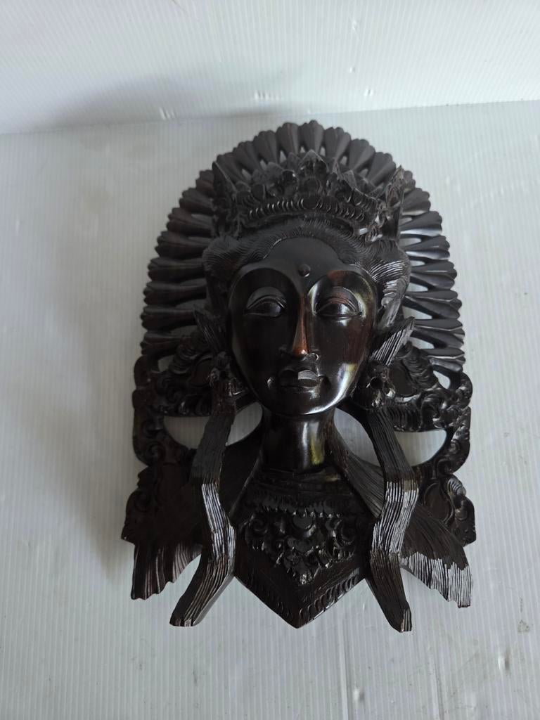 Coromandelhout masker Djanger danseres - Zeer goede staat, Handgemaakt, 20 - 50 cm, Hout, Bruin