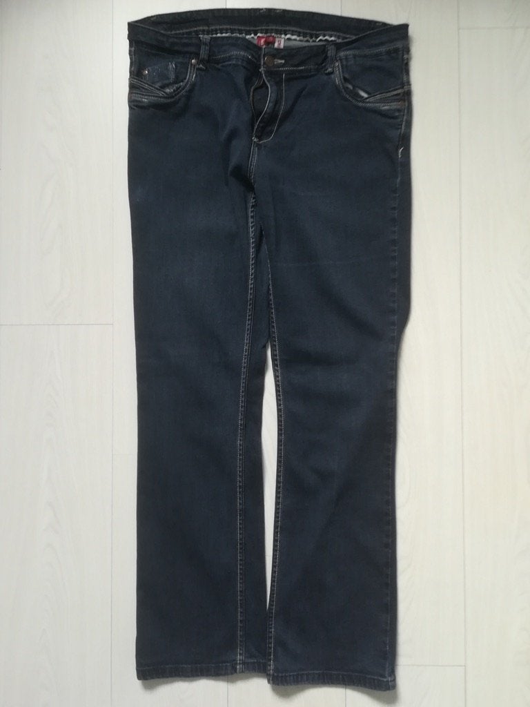 Double face [spijker] broek / jeans 46 (valt als 44), Ophalen of Verzenden, Gedragen, Blauw, W33 - W36 (confectie 42/44)