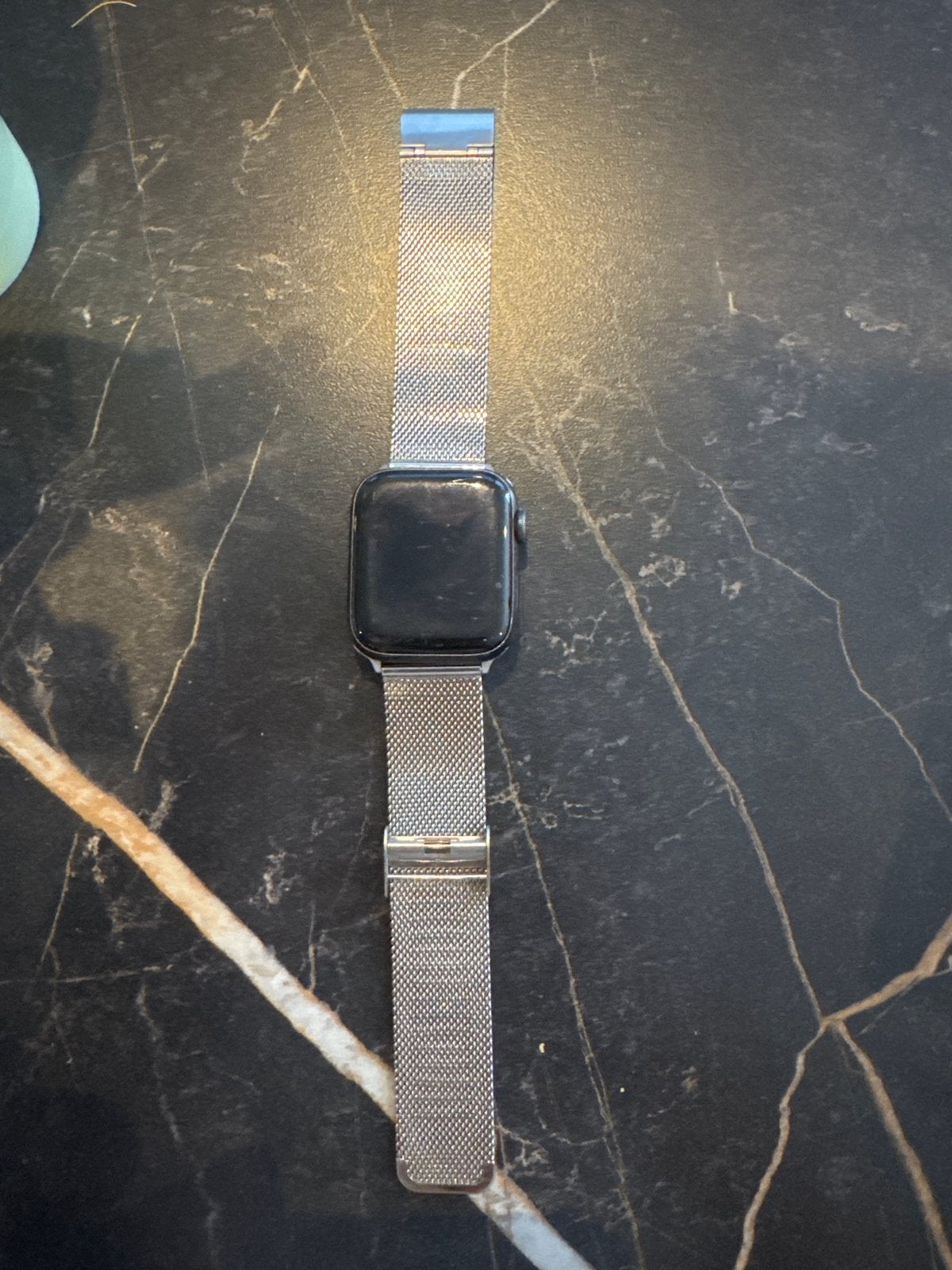Apple Watch Series 6 - Zwart met zilveren Milanese band, Ophalen, Hartslag, Zwart, IOS
