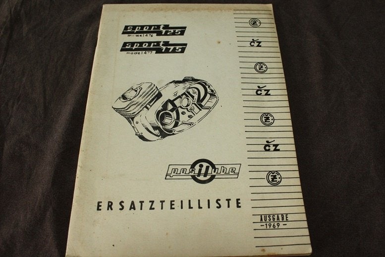 CZ 125cc 175cc 1969 motorrad ersatzteil liste typ 476 477, Motoren, Ophalen of Verzenden, Overige merken