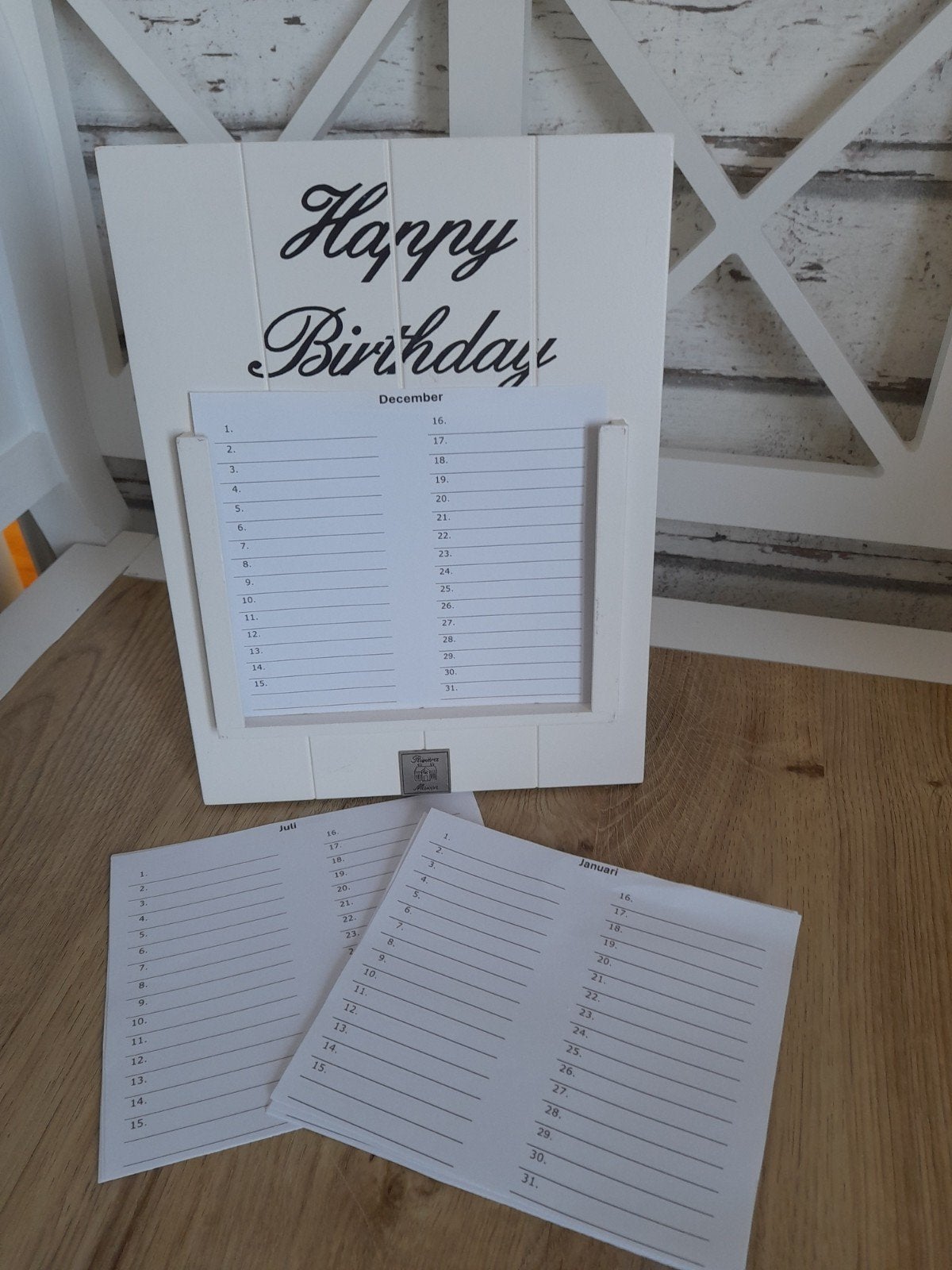Happy birthday kalender riviera maison/ uitgeprinte kaarten, Verzenden, Maandkalender