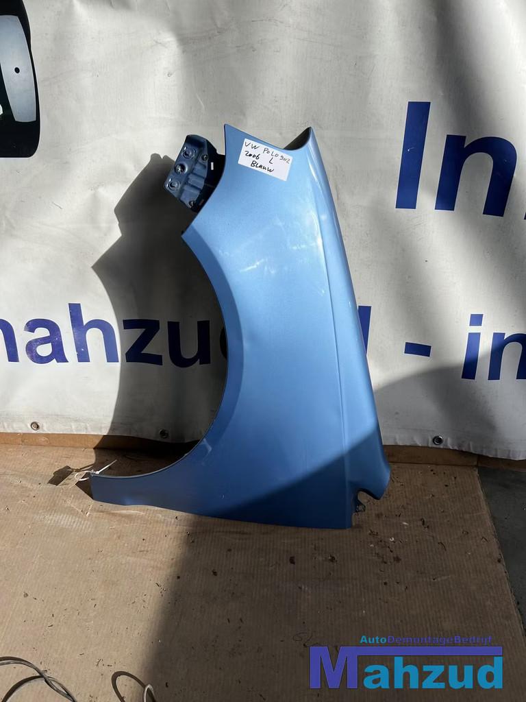 VW POLO 9N2 Blauw links voorscherm scherm zijscherm, Gebruikt, Volkswagen, Volkswagen AG, Voor