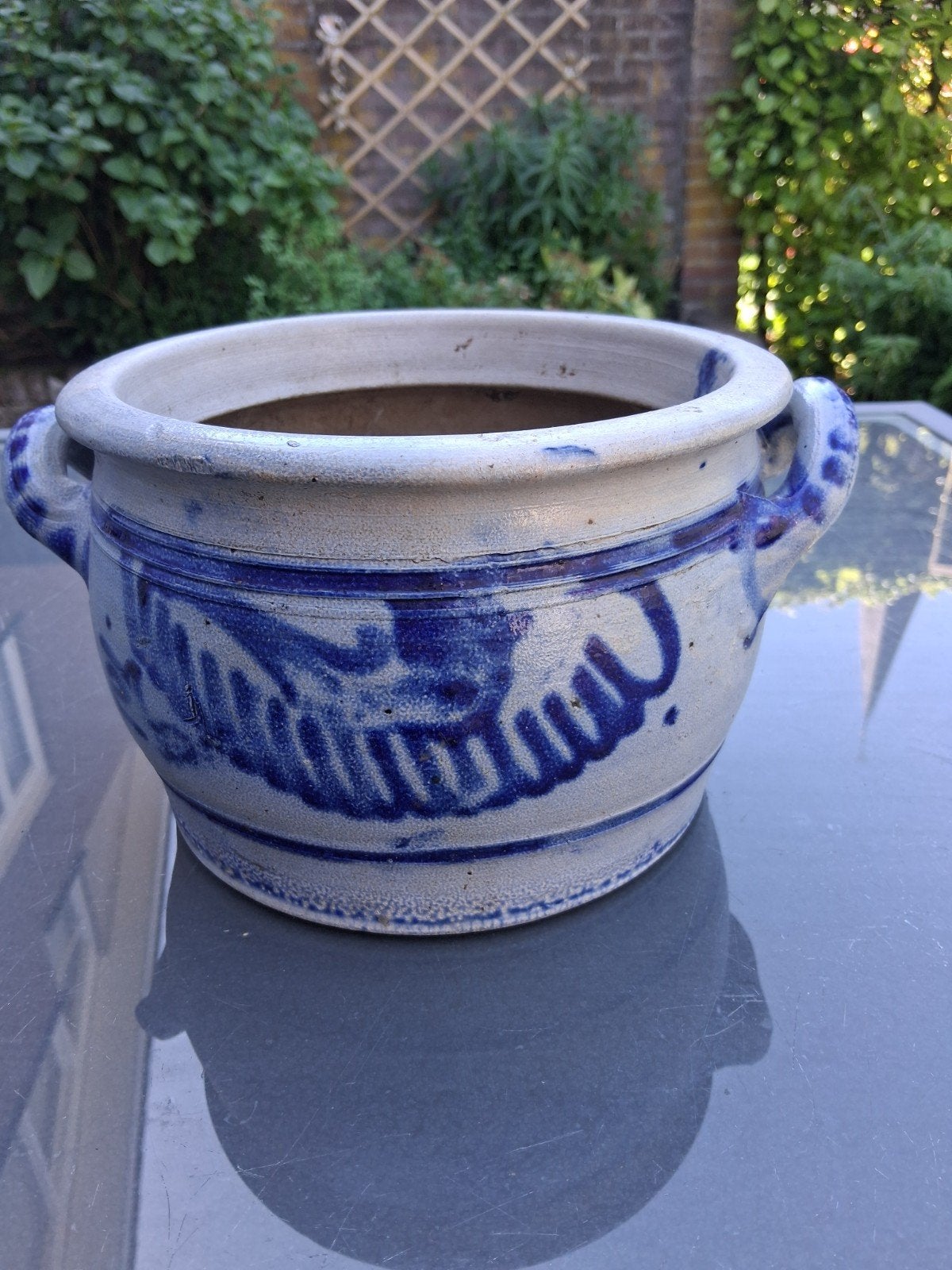 Keulse Pot bloempot twee maten, Rond, Ophalen of Verzenden, Aardewerk, Minder dan 40 cm