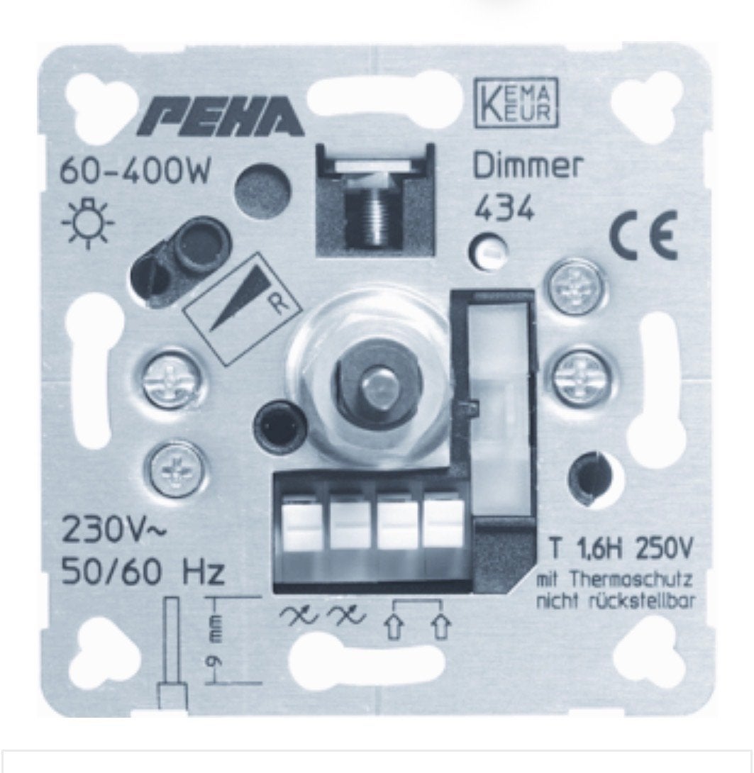 PEHA Dimmer 434 60-400W voor 230V verlichting, Doe-het-zelf en Verbouw, Elektra en Kabels, Gebruikt, Schakelaar, Ophalen of Verzenden