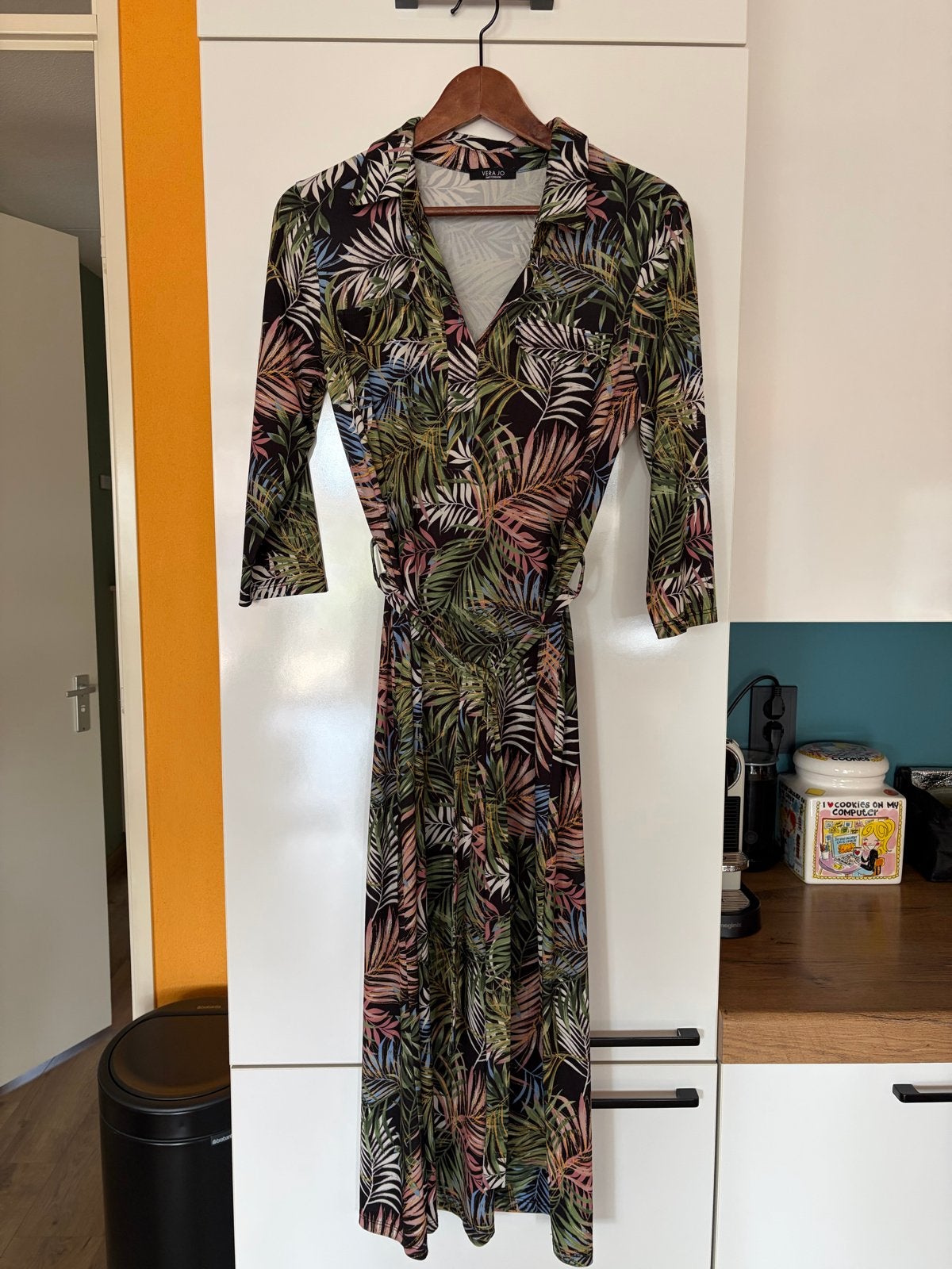 Vera Jo Amsterdam Jurk met Tropische Print, Maat 38/40 (M), Meerkleurig, Ophalen of Verzenden, Zo goed als nieuw