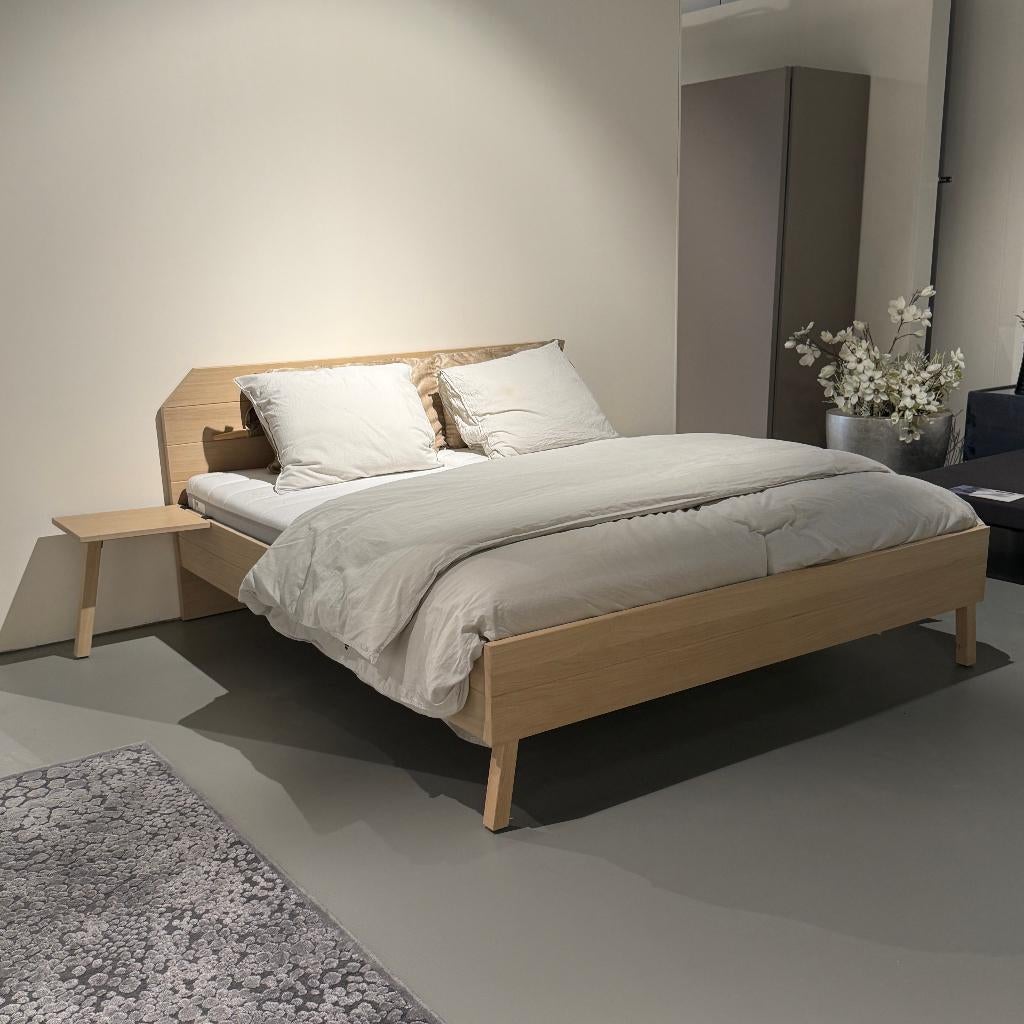 Scandinavisch bed Deens eiken gelamineerd 180x200, Japandi, Gebruikt, Tweepersoons, Ophalen of Verzenden