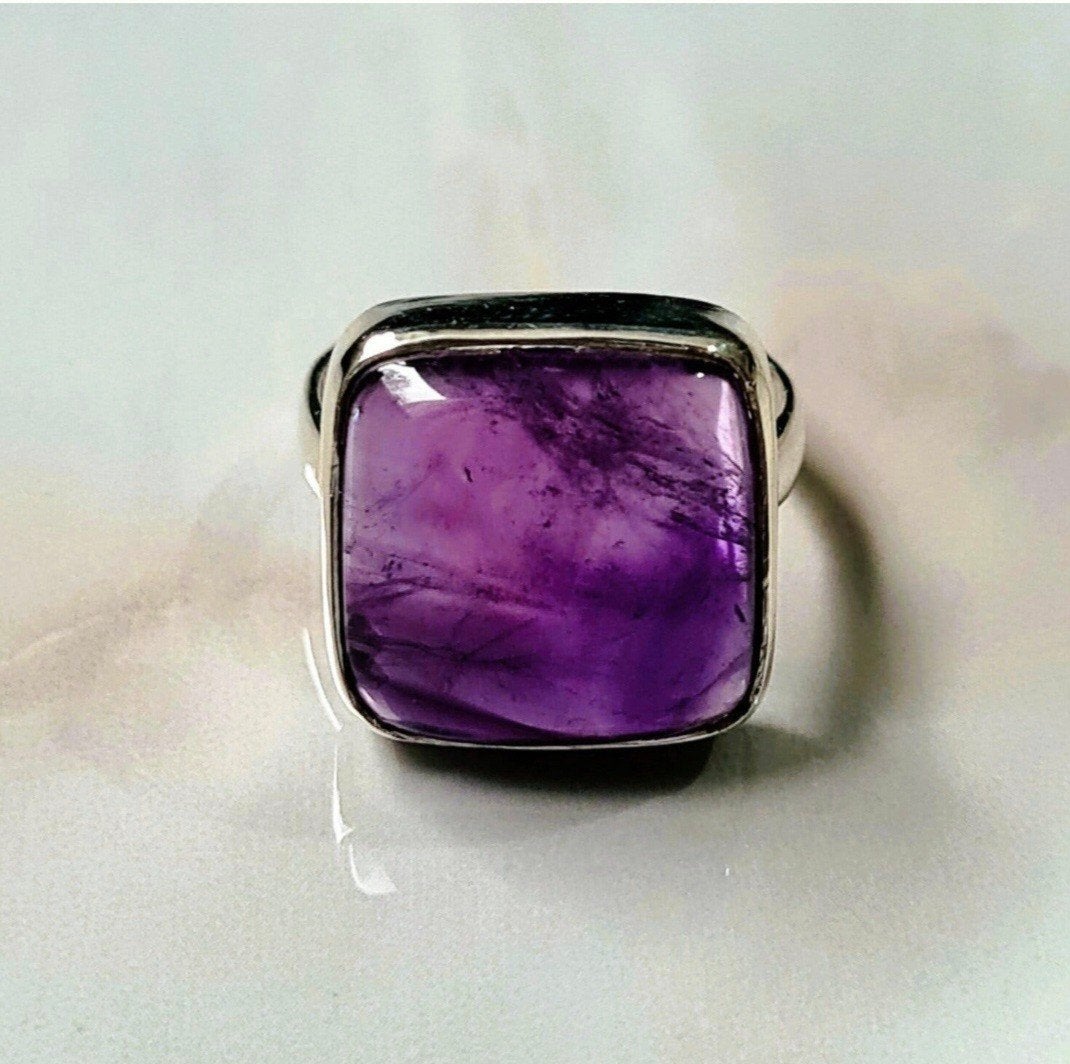 Amethist S925 zilveren ring, Verzenden, Nieuw