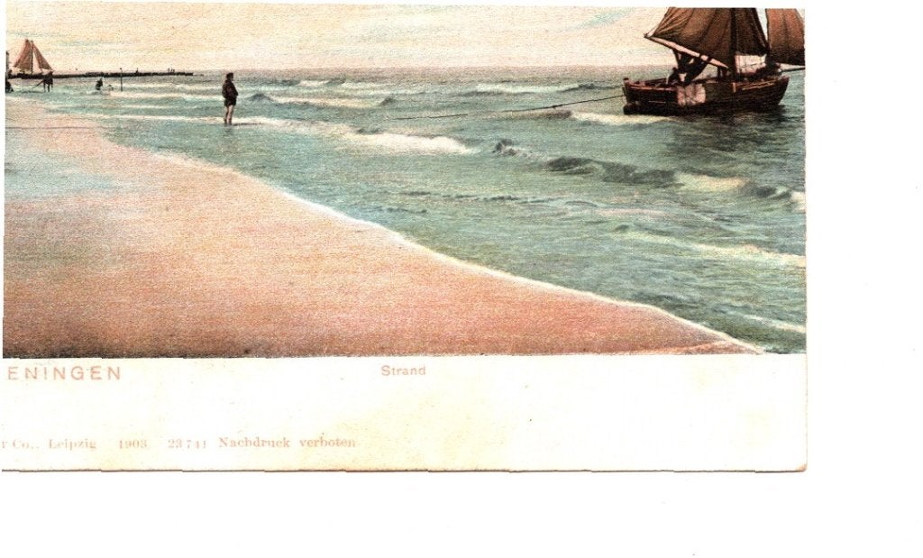 Oude Ansichtkaart Scheveningen Strand Zeilwagens 1903, Ophalen of Verzenden, Voor 1920, Ongelopen