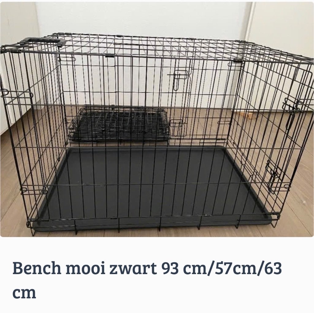 Bench mooi zwart inklapbaar 93cm/57 cm/ 63 cm, Ophalen, Gebruikt