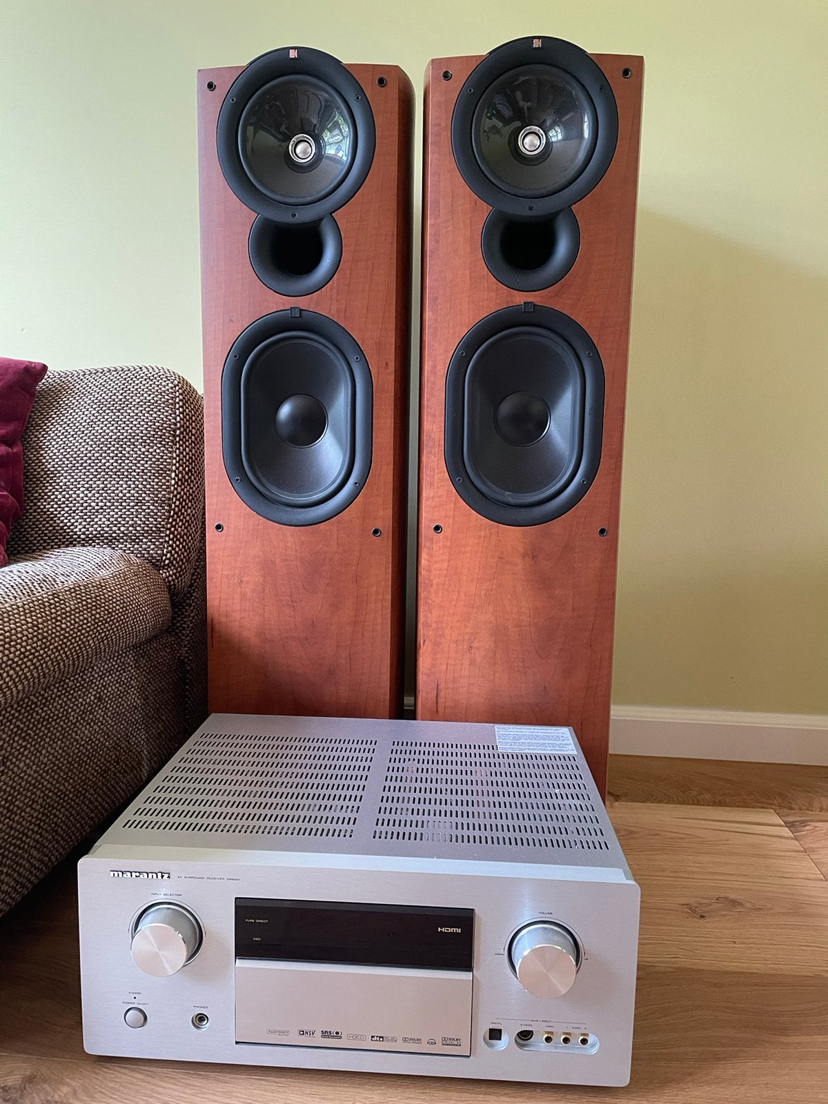 KEF Q5 Zuilluidsprekers (Gereviseerd!) + Marantz SR6001, Audio, Tv en Foto, Home Cinema-sets, 70 watt of meer, Zo goed als nieuw