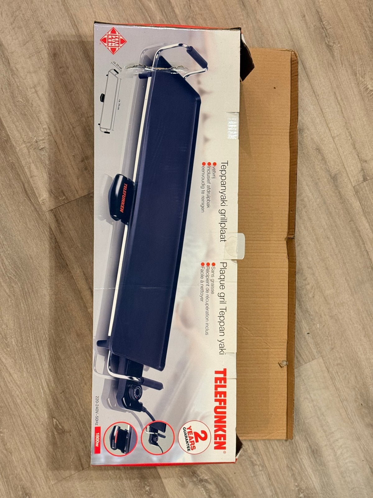 Gebruikte Telefunken Teppanyaki Grill 1800W, 70x23 cm, Ophalen of Verzenden, Gebruikt, Tafelgrill