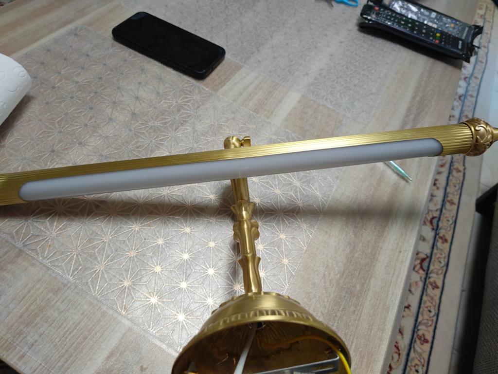 Luxe Vintage Messing Galerijlamp / Schilderijverlichting, Ophalen of Verzenden