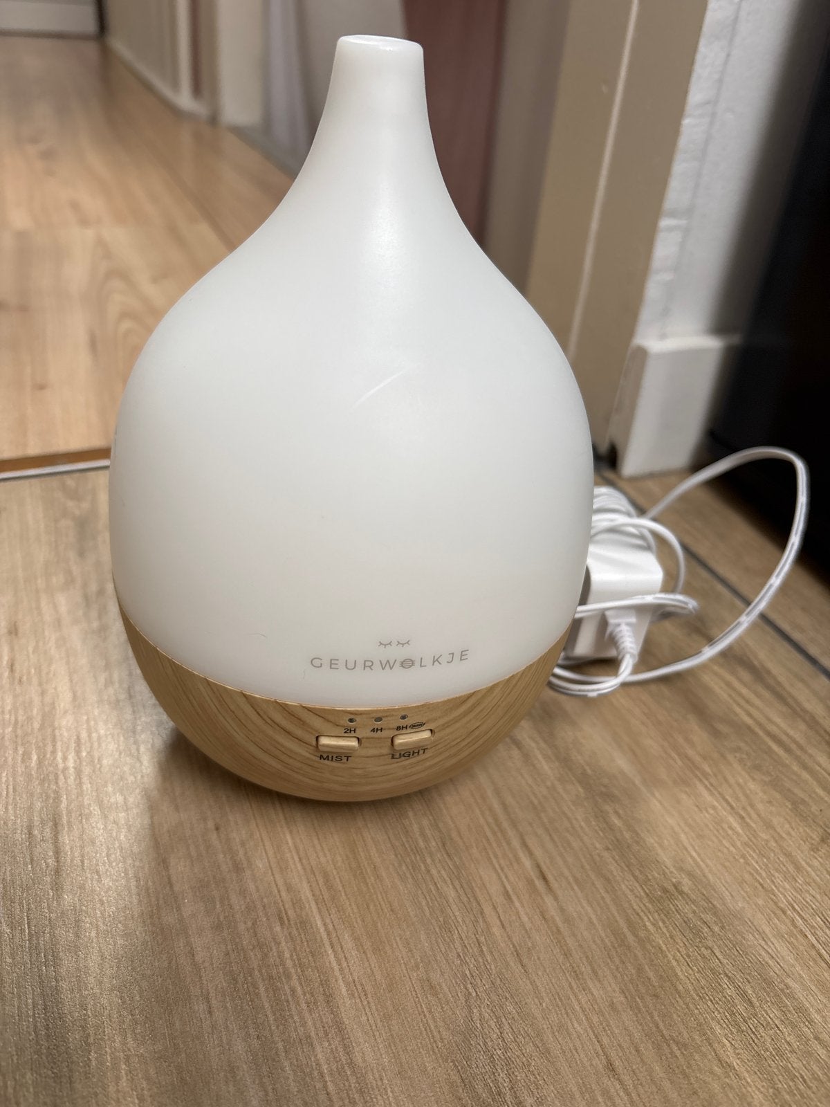 Geurwolkje Aroma Diffuser - Wit/Houtlook, Kunststof, Ophalen of Verzenden, Zo goed als nieuw, Modern