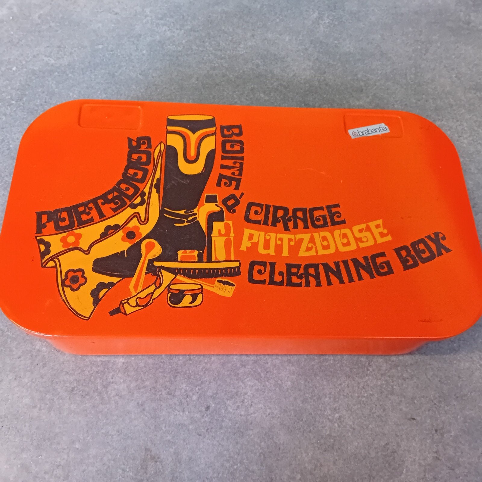 Vintage Brabantia Poetsdoos - Oranje, Verzenden