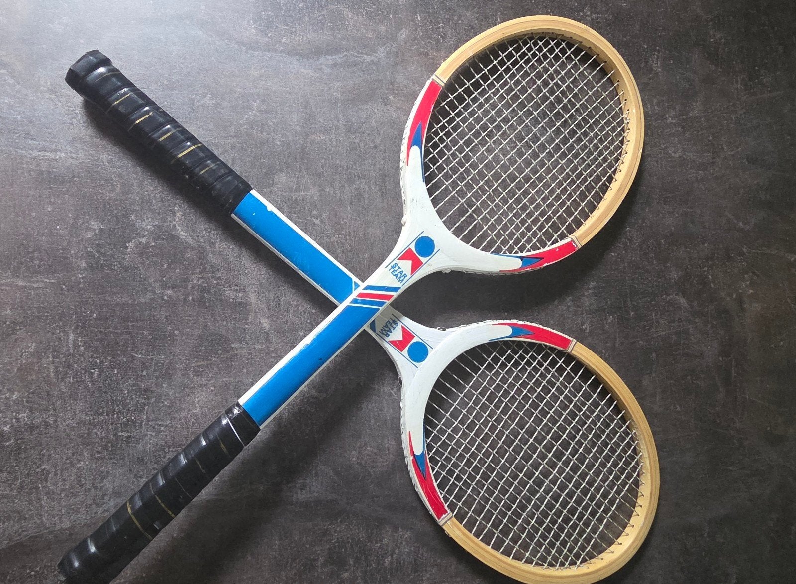 Vintage Houten Tennisrackets - Star Team (2 stuks), Ophalen of Verzenden, Gebruikt, Racket, Overige merken