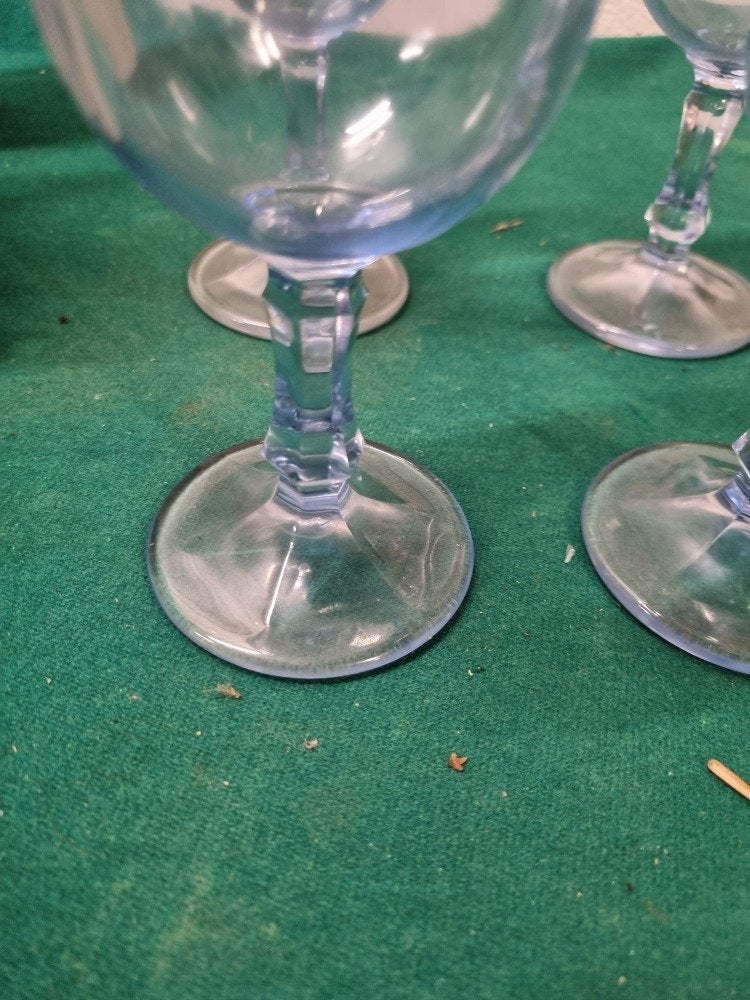 wijnglazen blauw glas vintage 6 stuks, Ophalen of Verzenden, 'T Olde Gre-j, Info@toldegrej.nl, Endepoelstraat 20f Didam