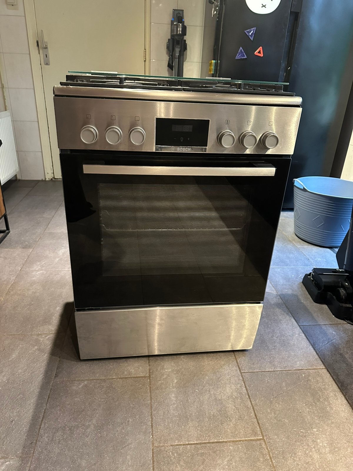 Bosch gasfornuis, Zo goed als nieuw, Gas, 85 tot 90 cm, Grill