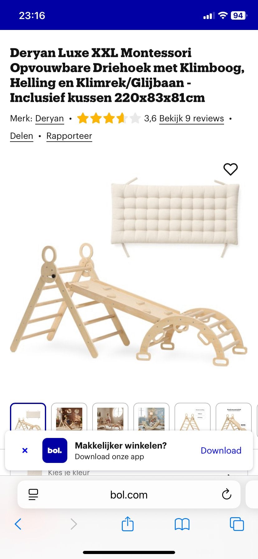 Deryan Luxe XXL Montessori Klimtoestel met Klimboog en Glijb, Ophalen, Nieuw, Glijbaan