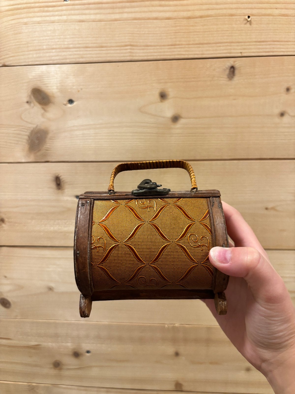 Vintage Trinket/Jewellery Box 60s/70s from Asia, Hout, Bruin, Doos, Ophalen of Verzenden