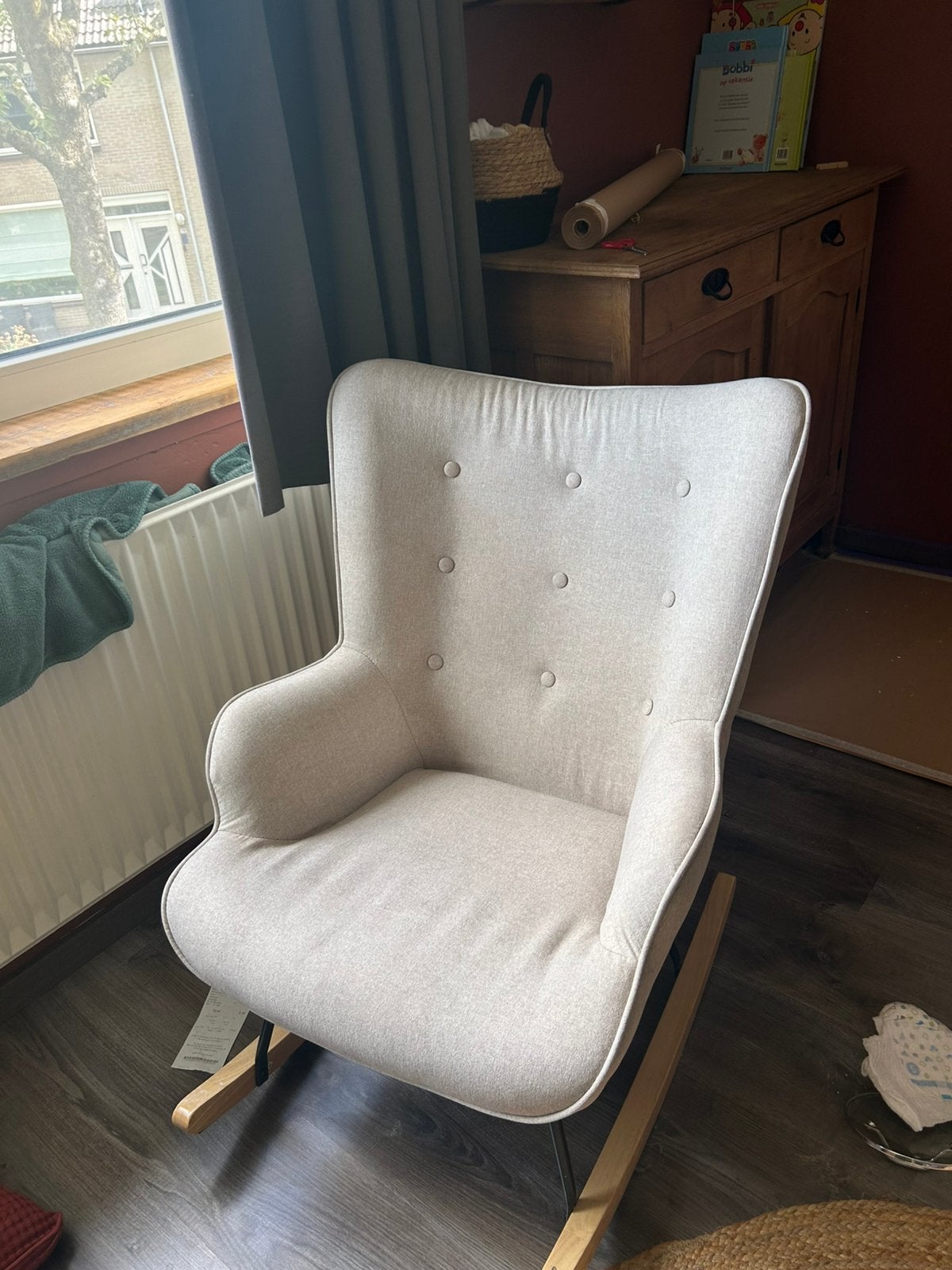 Beige/ licht bruin schommelstoel, Ophalen, Gebruikt, Overige kleuren, Eén