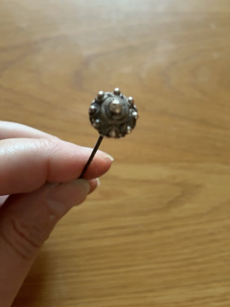 Antieke Zeeuwse mutsenspeld zilver filigrain 19e eeuw, Sieraden, Tassen en Uiterlijk, Verzenden, Zilver, Overige typen