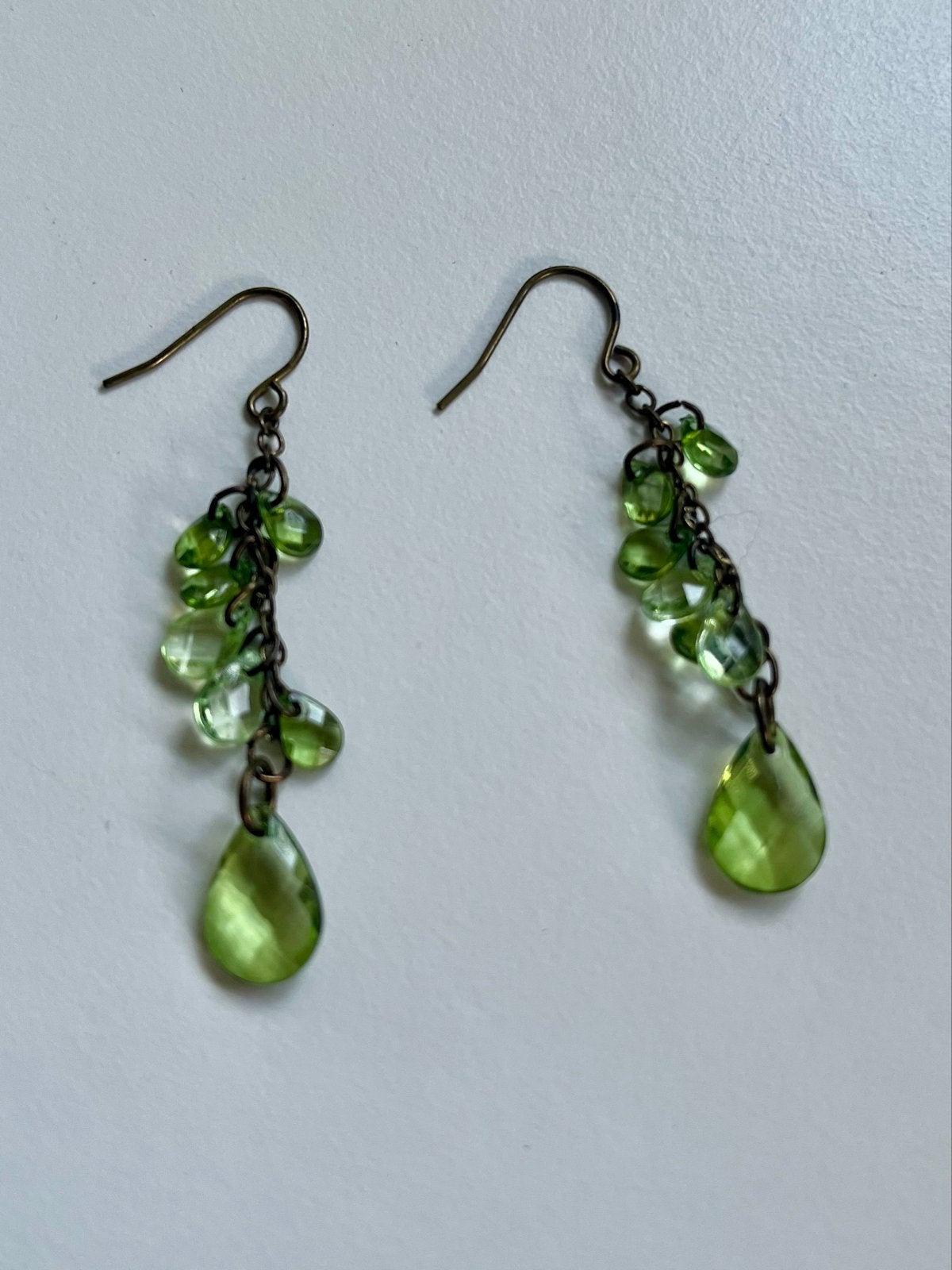 Elegante Groene Hangers met Kristallen, Met kristal, Overige materialen, Hangers, Ophalen of Verzenden