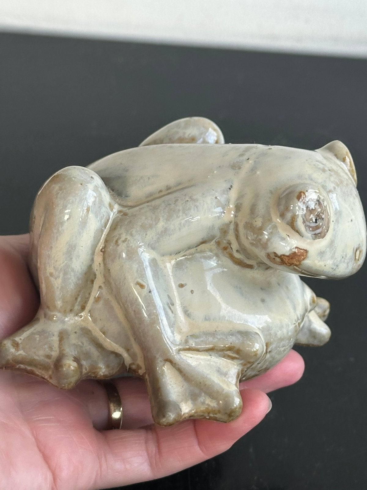 Keramisch Kikker beeld 12/7 cm H, Ophalen of Verzenden, Gebruikt, Dier