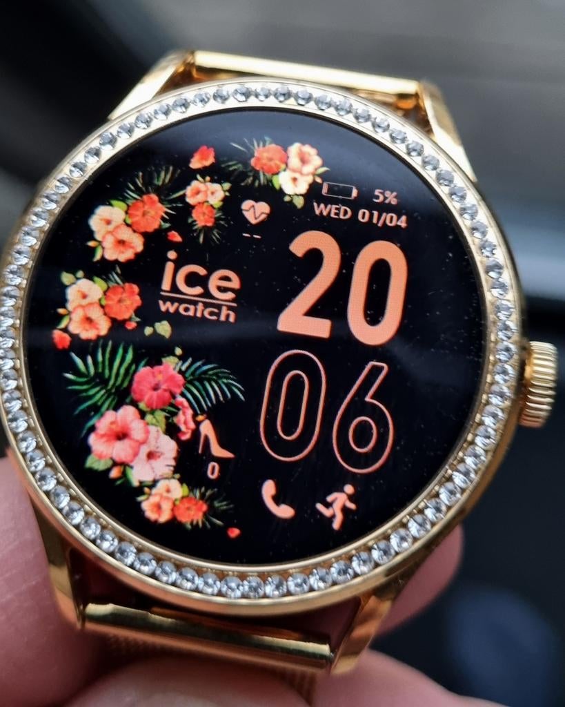 Smartwatch ICE smart 2.0 - Gold ALS NIEUW, Conditie, Ice Watch, Zwart, Ophalen of Verzenden