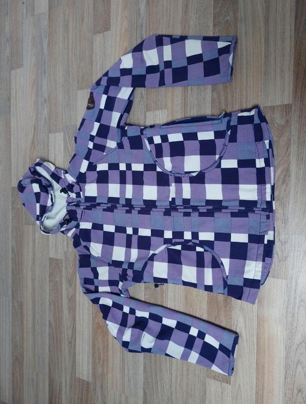 Rehall Softshell jas met ruitjespatroon - Maat M, Maat 38/40 (M), Rehall, Paars, Ophalen of Verzenden