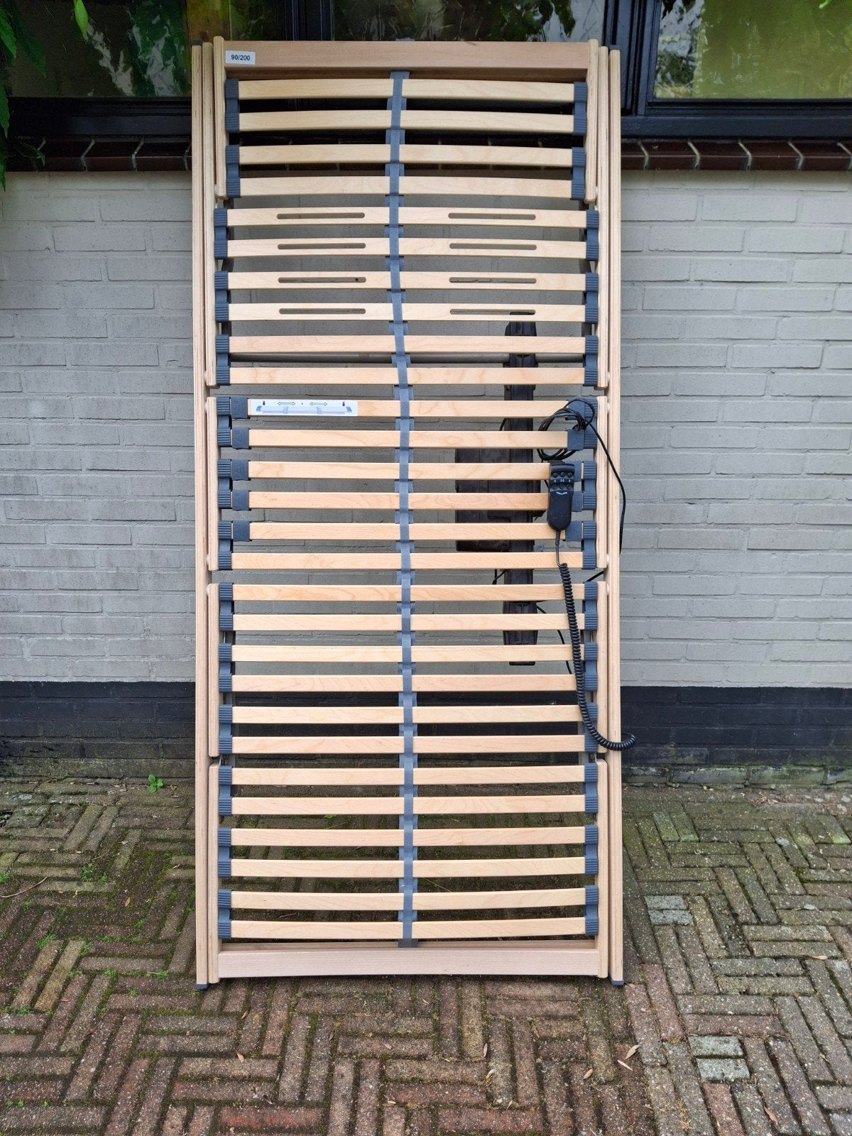 Elektrische lattenbodem 90x200 cm, Ophalen, 90 cm, Eenpersoons, Wit