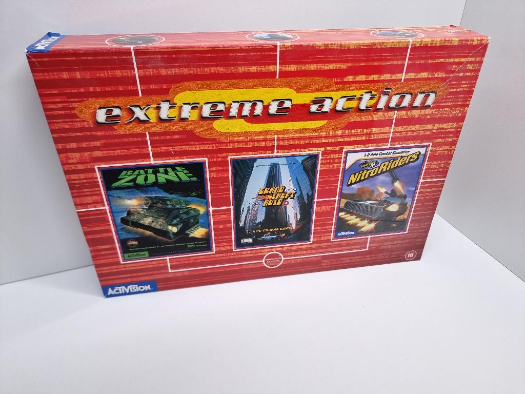 Extreme Action Big Box GTA Nitroriders Battlezone Incompleet, Gebruikt, 1 speler, Activision Blizzard UK Ltd. The Ampersand Building 178 Wardour Street London W1F 8FY United Kingdom