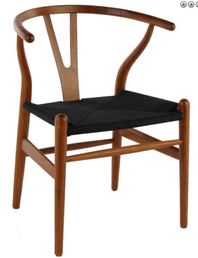 Hans Wegner Y-chair wishbone chair eetkamerstoel CH24, Ophalen, Gebruikt, Zwart, Eén