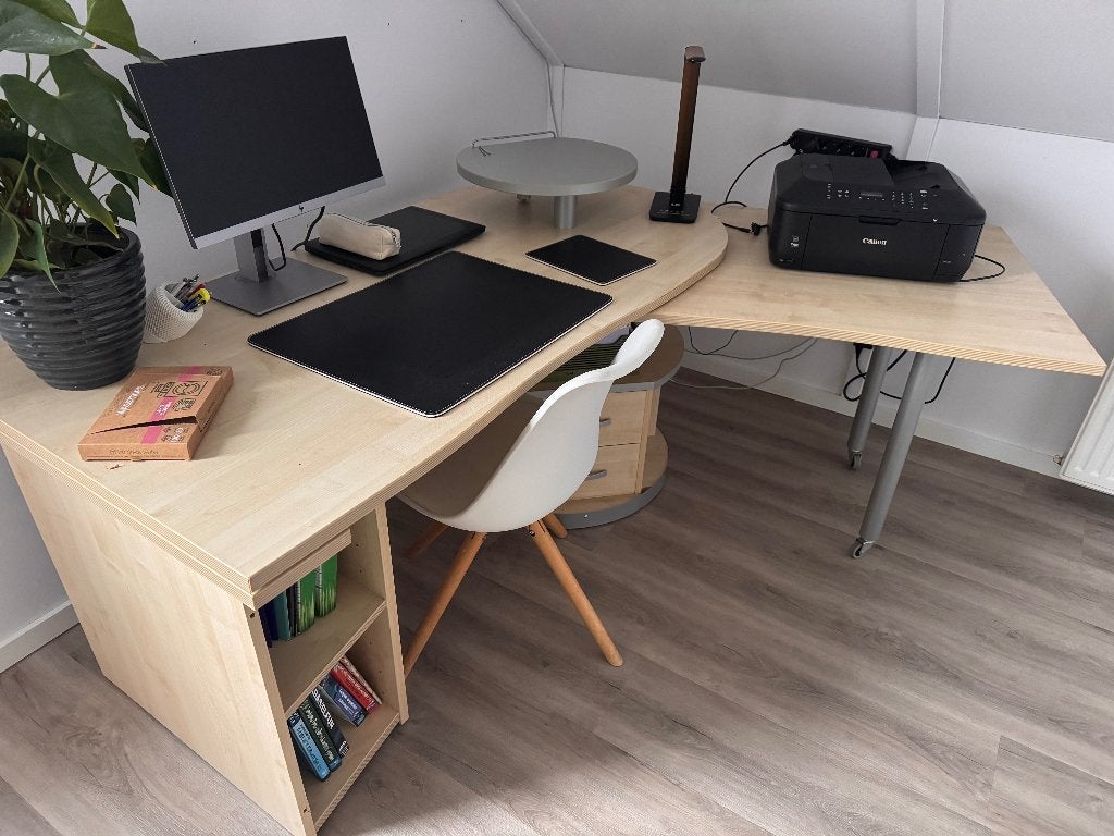 bureau, Ophalen, Gebruikt, Hout, Geel