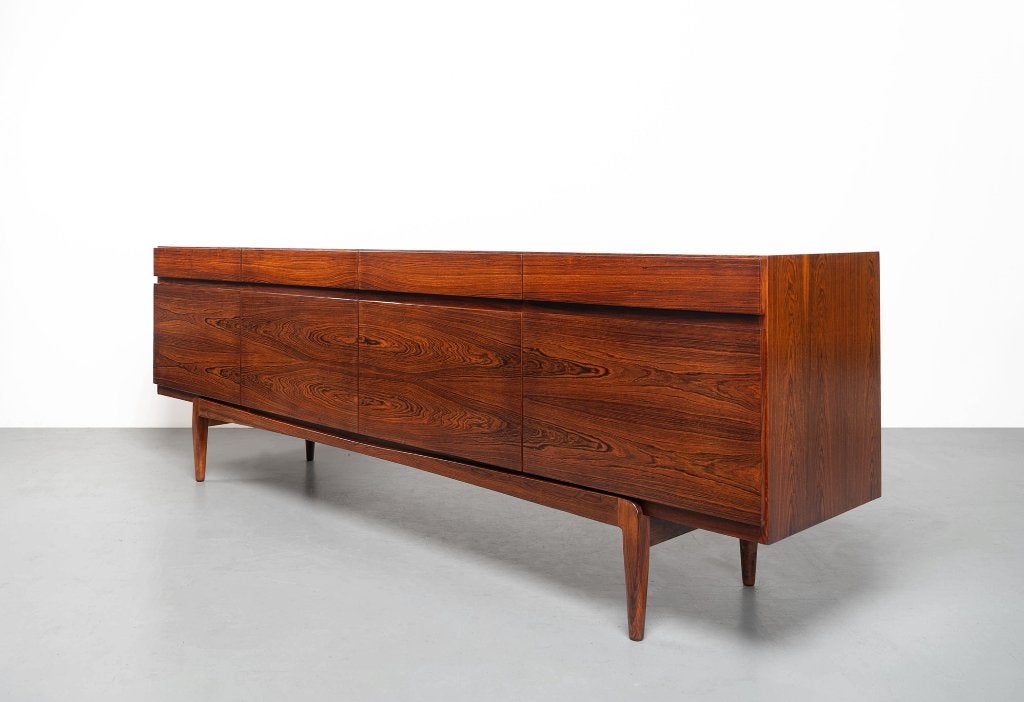 Vintage Ib Kofod Larsen sideboard in palissanderhout, Gebruikt, Verzenden, Deens Design, Scandinavisch, Vintage, Mid Century, Retro