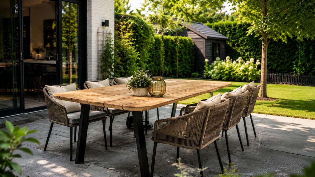 Deens ovale teak tuintafel voor in&outdoor Deens ovaal teak, Verzenden, Nieuw