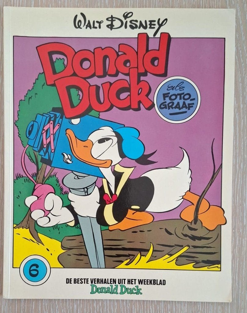 Donald Duck – Als fotograaf – nr. 6 – vintage Disney strip, Gelezen, Ophalen of Verzenden, Walt Disney, Eén stripboek