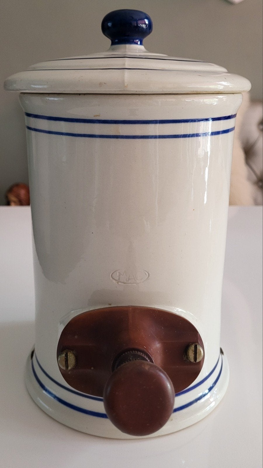 Te koop vintage aardewerken Mayonaise pot, Ophalen of Verzenden