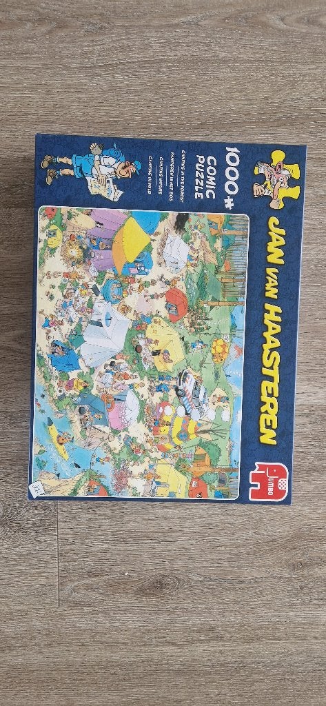 Jan van Haasteren kamperen in het bos, Hobby en Vrije tijd, Denksport en Puzzels, Ophalen of Verzenden, 500 t/m 1500 stukjes, Zo goed als nieuw