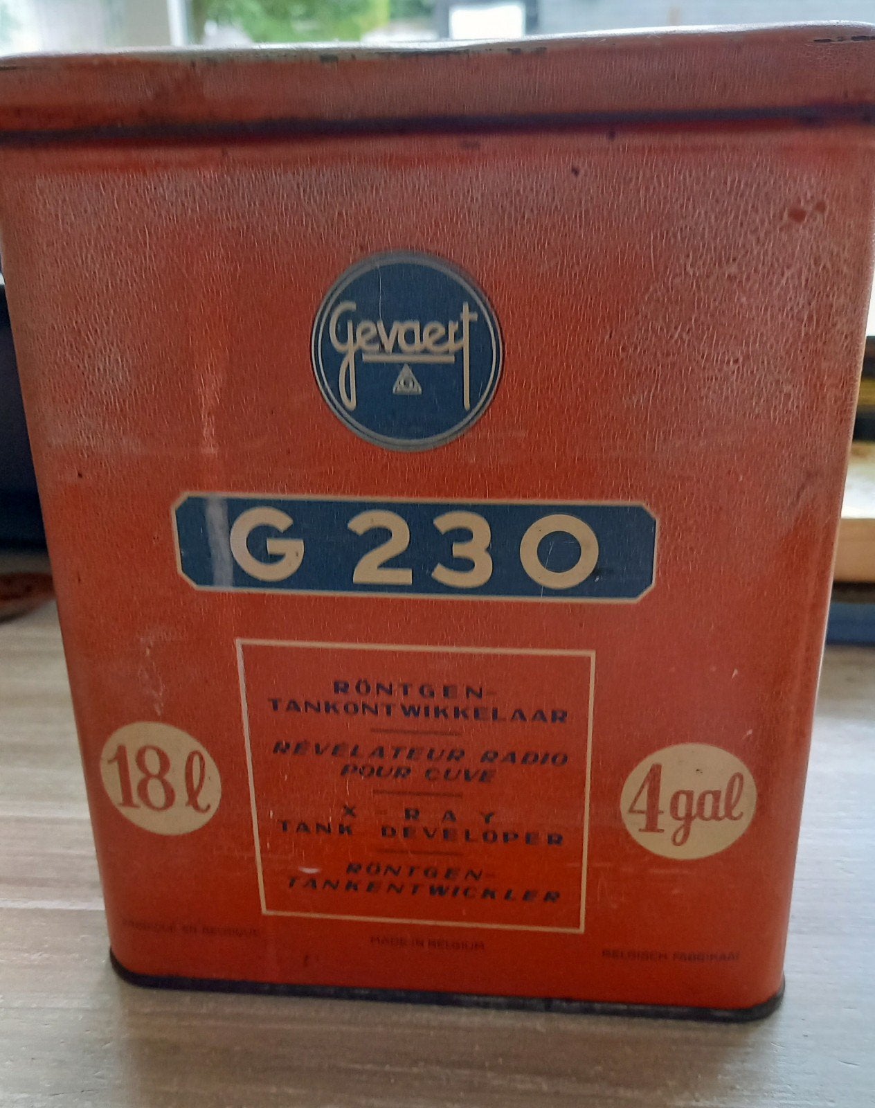 Vintage Gevaert fotoblik - Röntgen Tankontwikkelaar (België), Ophalen of Verzenden