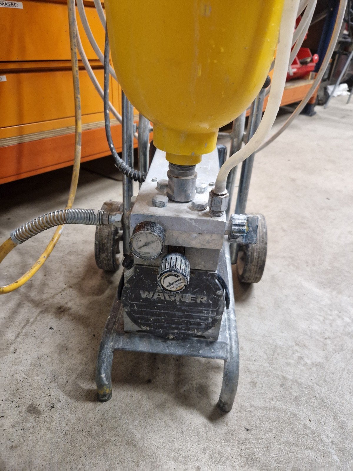 Wagner 230 airless lakpomp (ook voor latex), Ophalen, Gebruikt, Verfspuit of Verfpomp