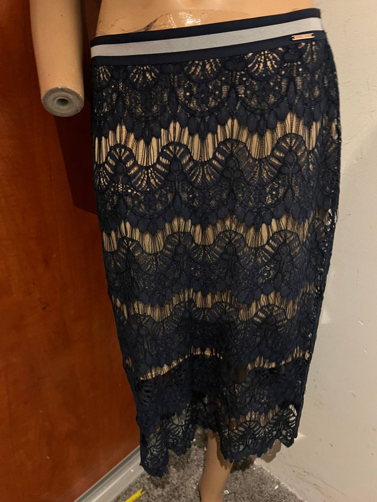 LIU JO Kanten Rok - Maat L zgan, G, N, Blauw, Maat 42/44 (L)