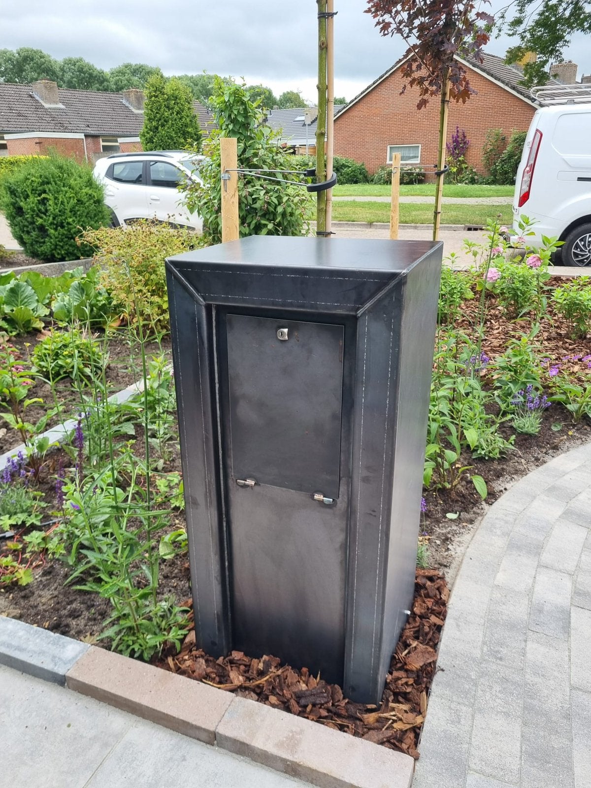Handgemaakte Brievenbus van Cortenstaal, Staal, Staande brievenbus, Nieuw, Ophalen of Verzenden