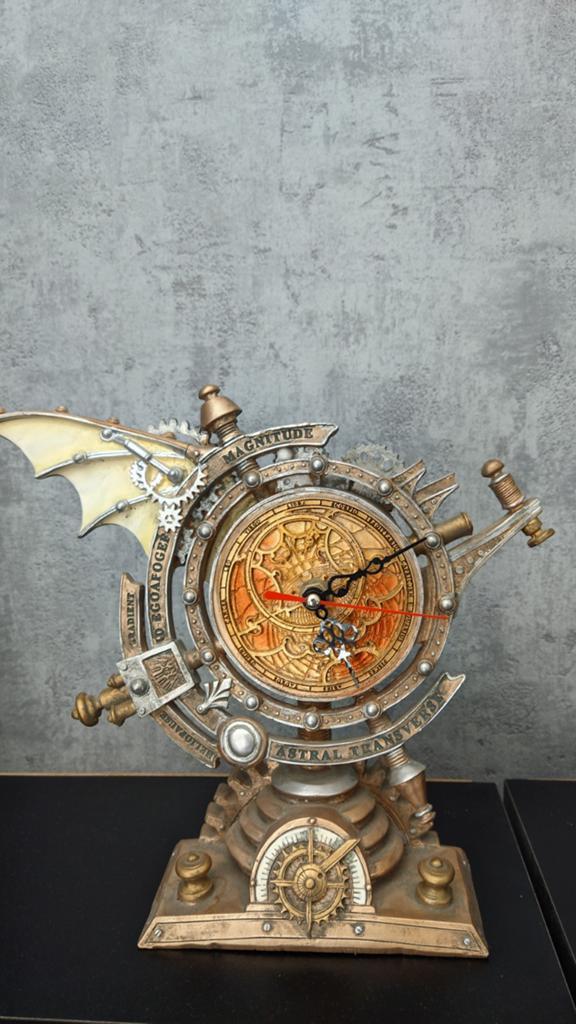 Steampunk Tafelklok "The Chronometer", Verzenden, Zo goed als nieuw, Analoog, Wekker of Tafelklok
